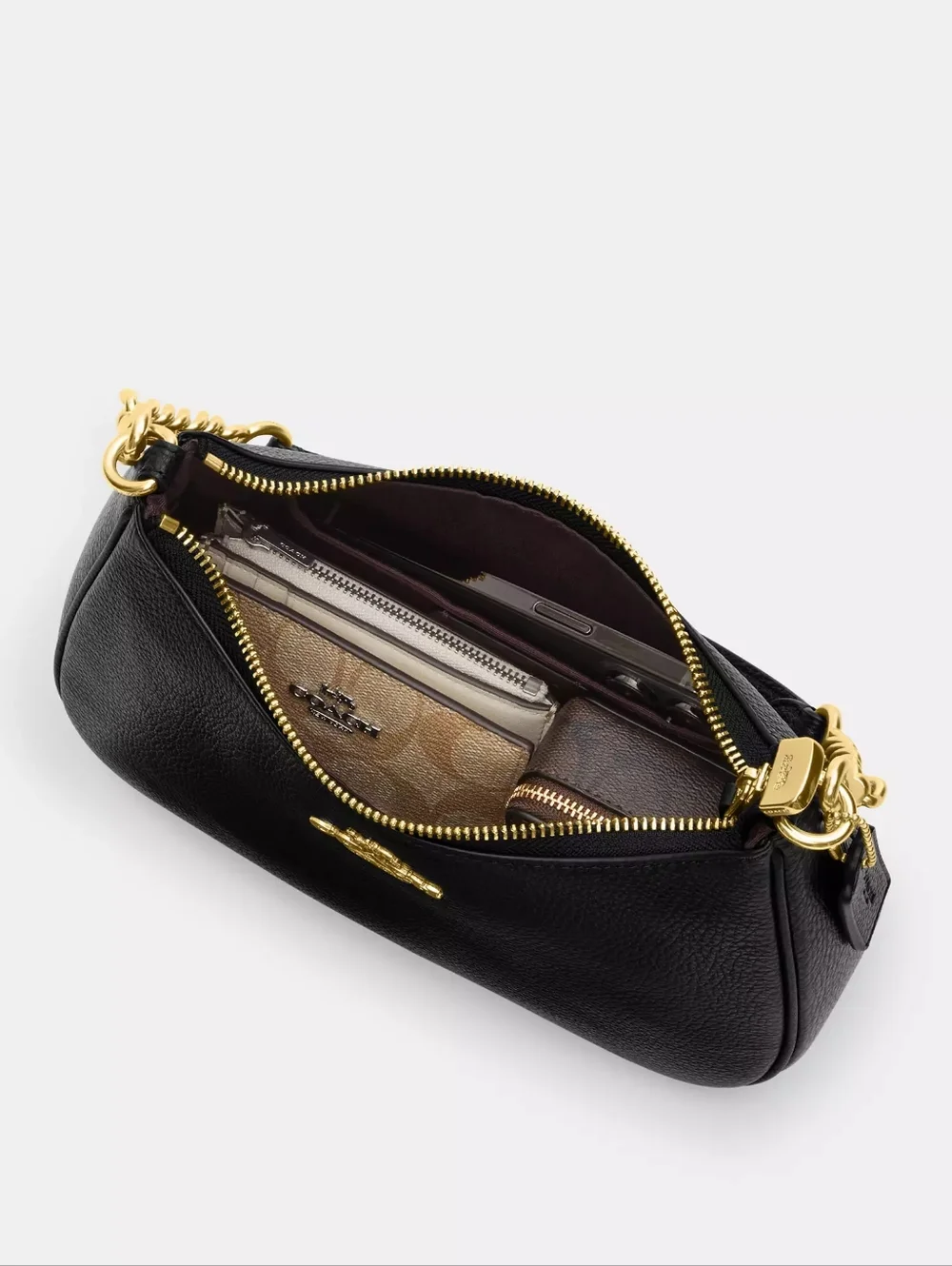 Coach Black Pebbled Leather Heart Teri Bag - Picture 5 of 9